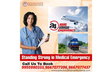 Hire Panchmukhi Air Ambulance Services in Varanasi with Advanced Ventilator Setup