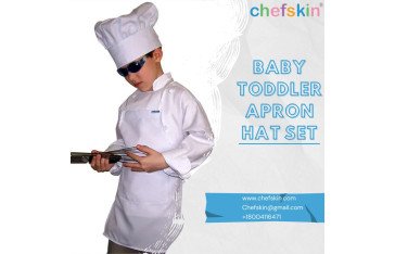 BABY TODDLER APRON HAT SET
